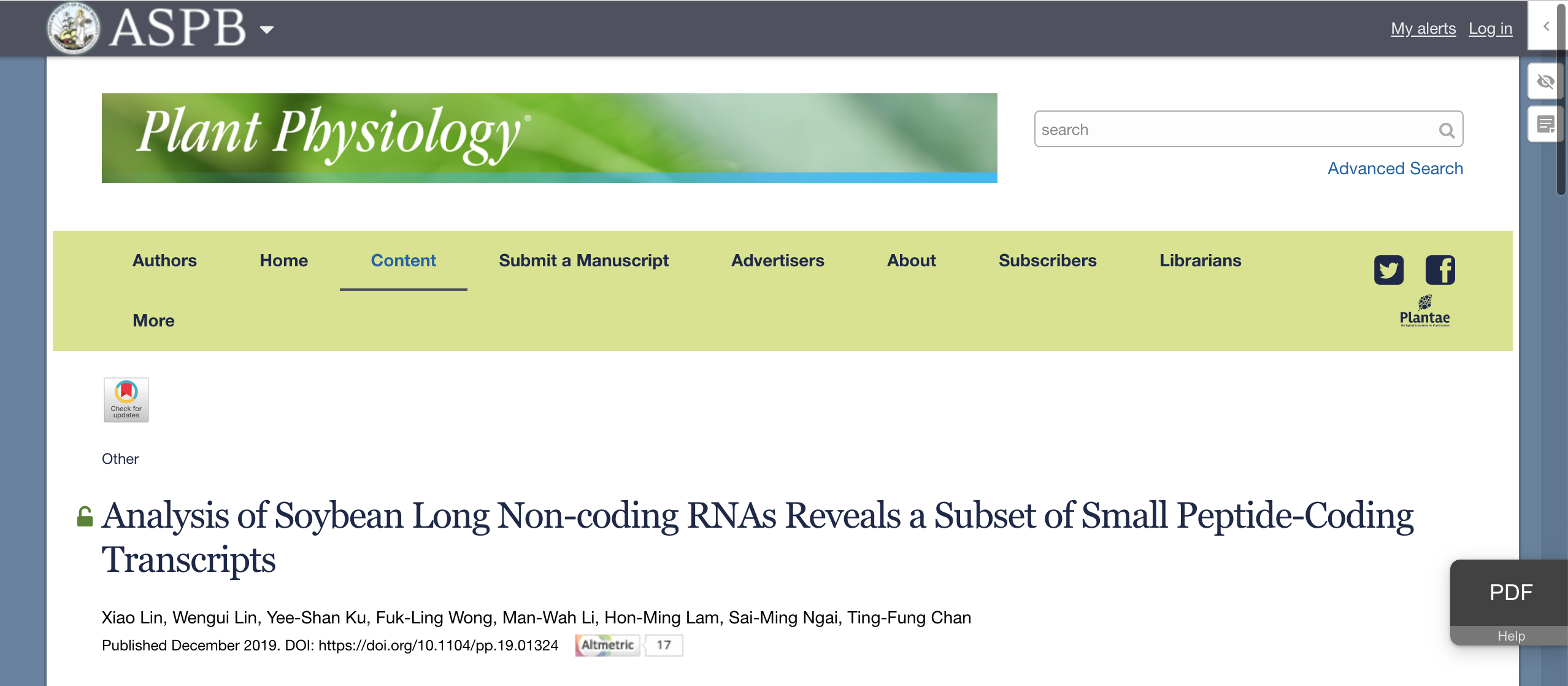 Recent Publication on Plant Physiology - State Key ...